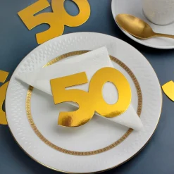 Jumbo Konfetti zur goldenen Hochzeit | Motiv 50 | XXL Deko Zahlen in Gold | 20 Stück Set