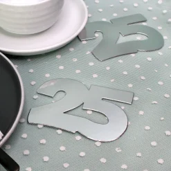 Jumbo Konfetti zur Silberhochzeit | Motiv 25 | XXL Deko Zahlen in Silber | 20 Stück Set