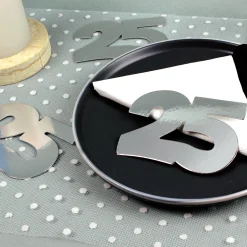 Jumbo Konfetti zur Silberhochzeit | Motiv 25 | XXL Deko Zahlen in Silber | 20 Stück Set