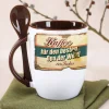 Kaffeetasse mit Löffel für den besten Opa mit Wunschname bedruckt