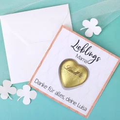 Karte Lieblings... - mit Lindt Schokoherz und Ihrem Wunschtext