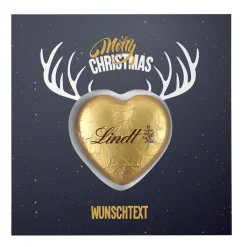 Karte Merry Christmas mit Lindt Schokoherz