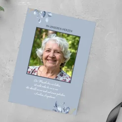 Karte zur Danksagung für Anteilnahme personalisiert mit Foto | Individuelle Dankeskarte