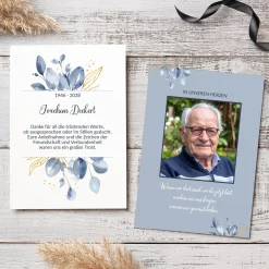 Karte zur Danksagung für Anteilnahme personalisiert mit Foto | Individuelle Dankeskarte
