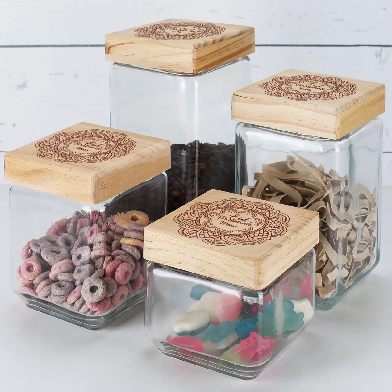 Keksdose / Vorratsglas „Eid Mubarak“ mit Wunschname für Ramadan & festliche Anlässe