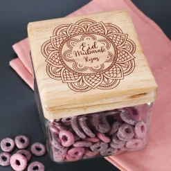 Keksdose / Vorratsglas „Eid Mubarak“ mit Wunschname für Ramadan & festliche Anlässe