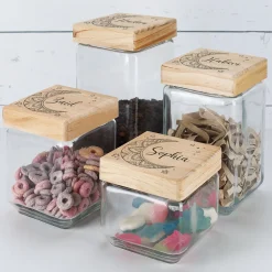 Keksdose / Vorratsglas „Mondsichel“ mit Wunschname für Ramadan & festliche Anlässe