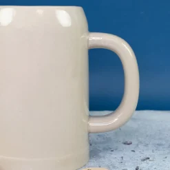 Keramik Bierkrug 'Papa Glück' als Geschenk für Väter | Steingut Bierglas 0,5 oder 1 Liter