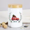 Keramikdose mit weihnachtlichem Motiv und Wunschname