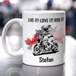 Keramiktasse mit Naked Bike Motiven, personalisiert | Geschenk für Motorradfahrer & Biker