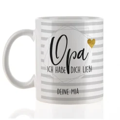 Keramiktasse - Opa wir haben dich lieb - mit Ihrem Wunschtext
