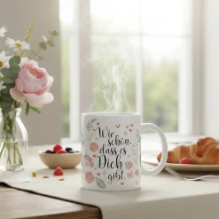 Keramik Tasse - Wie schön, dass es Dich gibt | Geschenk zum Geburtstag, Muttertag oder als Dankeschön