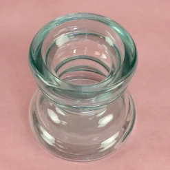 Kerzenhalter aus Glas handgearbeitet | Kerzenständer aus 100% recyceltem Glas für Stumpenkerzen