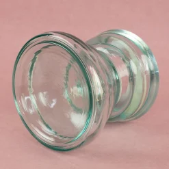 Kerzenhalter aus Glas handgearbeitet | Kerzenständer aus 100% recyceltem Glas für Stumpenkerzen