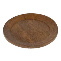 Kerzenteller aus Akazienholz braun 12 cm | Holz Teller für Stumpenkerzen, Tischdeko & Wohn Deko