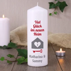 Kerze zum Einzug - Viel Glück im neuen Heim