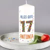 Kerze zum 17. Geburtstag mit Name und Wunschtext