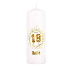 Kerze zum 18. Geburtstag mit Wunschname personalisiert