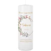 Kerze zur Jugendweihe mit Wildblumen im Watercolor Stil mit Name, Datum und Wunschtext