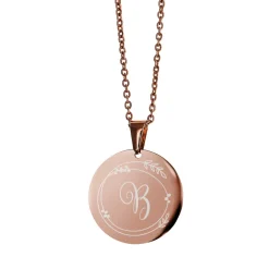 Kette mit Gravur von Initiale & Ornament | Silber, Schwarz oder Roségold