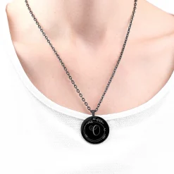 Kette mit Gravur von Initiale & Ornament | Silber, Schwarz oder Roségold
