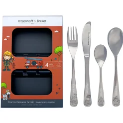 Kinderbesteck Set personalisiert mit Name 4-teilig | Feuerwehrmann Bernie von Ritzenhoff & Breker