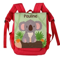 Kindergarten Rucksack in Rot mit Koala Motiv & Name | Personalisiertes Geschenk für Jungen & Mädchen