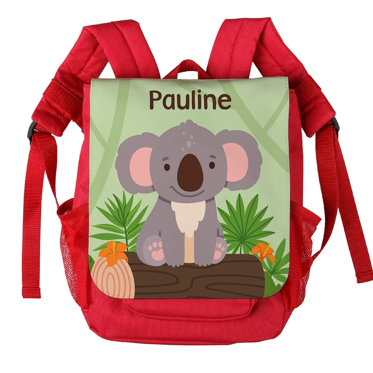 Kindergarten Rucksack in Rot mit Koala Motiv & Name | Personalisiertes Geschenk für Jungen & Mädchen