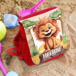 Kindergartenrucksack mit Löwen-Motiv und Wunschname bedruckt
