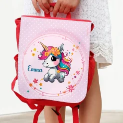 Kindergartenrucksack mit niedlichem Einhorn und Name