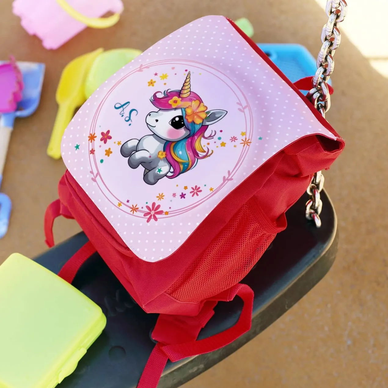 Kindergartenrucksack mit niedlichem Einhorn und Name