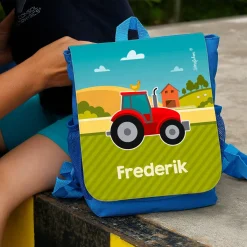 Kindergartenrucksack mit Traktor und Wunschtext