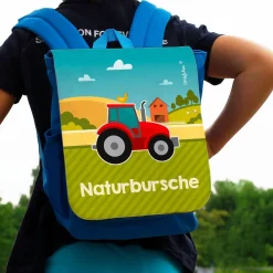 Kindergartenrucksack mit Traktor und Wunschtext