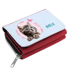Kindergeldbörse mit Baby-Katze und Name