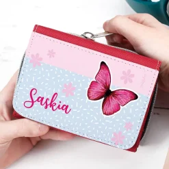 Kindergeldbörse mit Schmetterling und Name