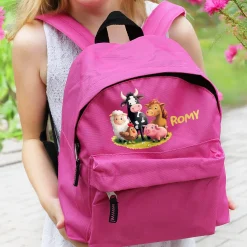 Kinderrucksack mit Tiermotiven in Rosa/Pink für Mädchen | Modell: Bauernhof