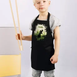 Kinderschürze mit coolem T-Rex Motiv und Name
