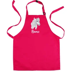 Kinderschürze mit Pferd und Namensaufdruck