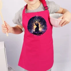Kinderschürze mit zauberhaftem Kätzchen und Name