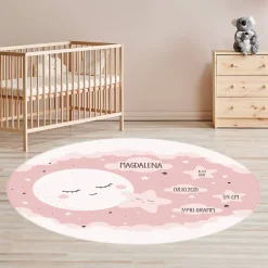 Kinderteppich zur Geburt mit Personalisierung in zwei Farben