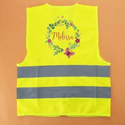 Kinderwarnweste mit Blumenmotiv zur Einschulung