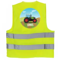Kinderwarnweste - Traktor - mit Namensaufdruck