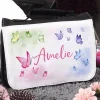 Kinder-Waschtasche mit Schmetterlingen und Name