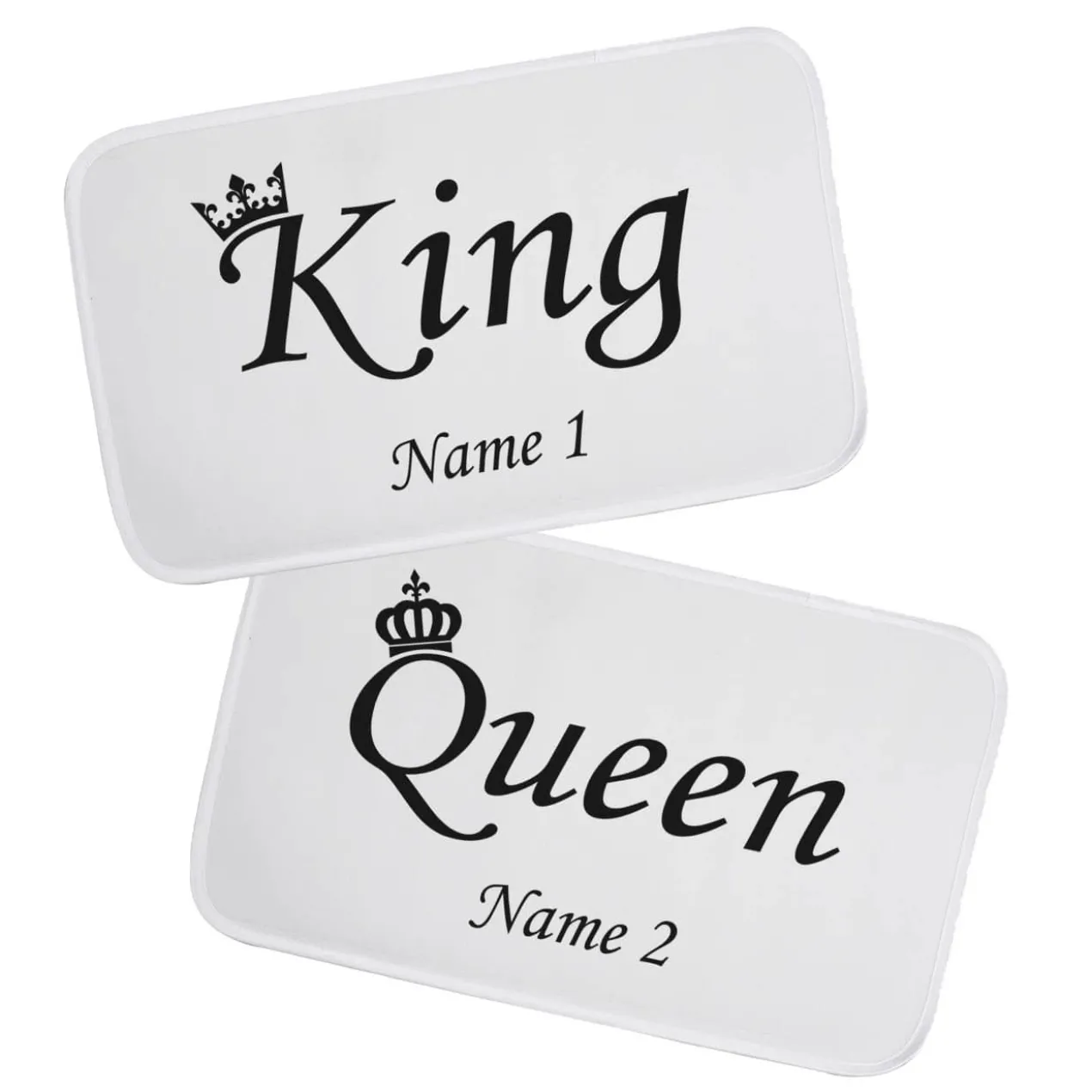 King & Queen - Badematten 2er Set mit Ihren Namen
