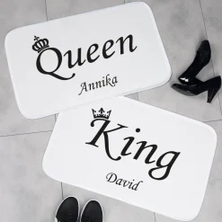 King & Queen - Badematten 2er Set mit Ihren Namen
