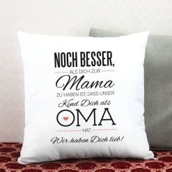 Kissen für die beste Oma mit tollen Spruch und persönlichen Gruß