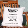 Kissen für die beste Tante mit kurzem Wunschtext