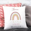 Kissen mit Regenbogen zur Geburt für Mädchen