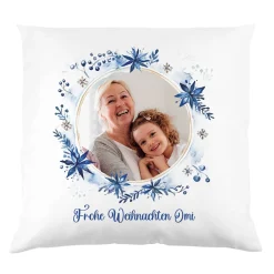 Kissen mit winterlichem Fotomotiv und Ihrem Wunschtext