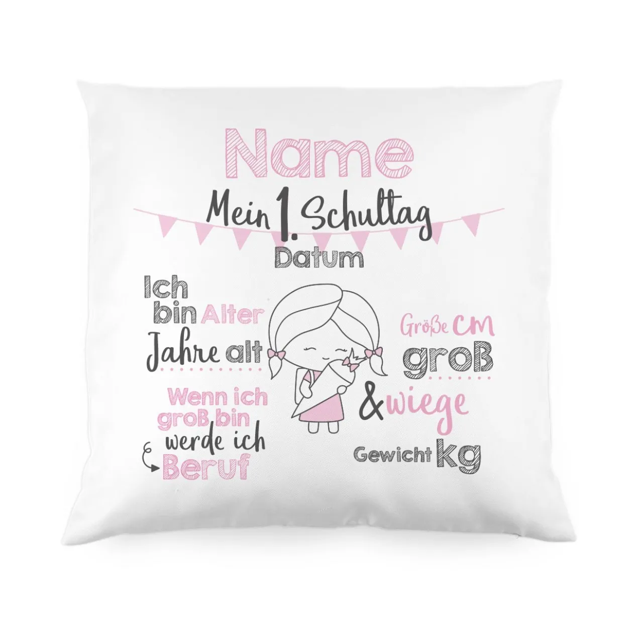 Kissen zur Einschulung für Mädchen